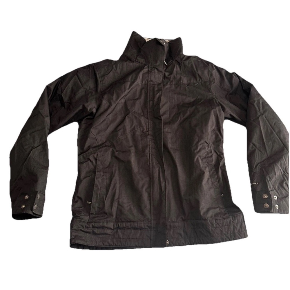 Columbia Omni Shield Jacket Mens Sz Large Black W/ Liner Full Zip Hiking Camping